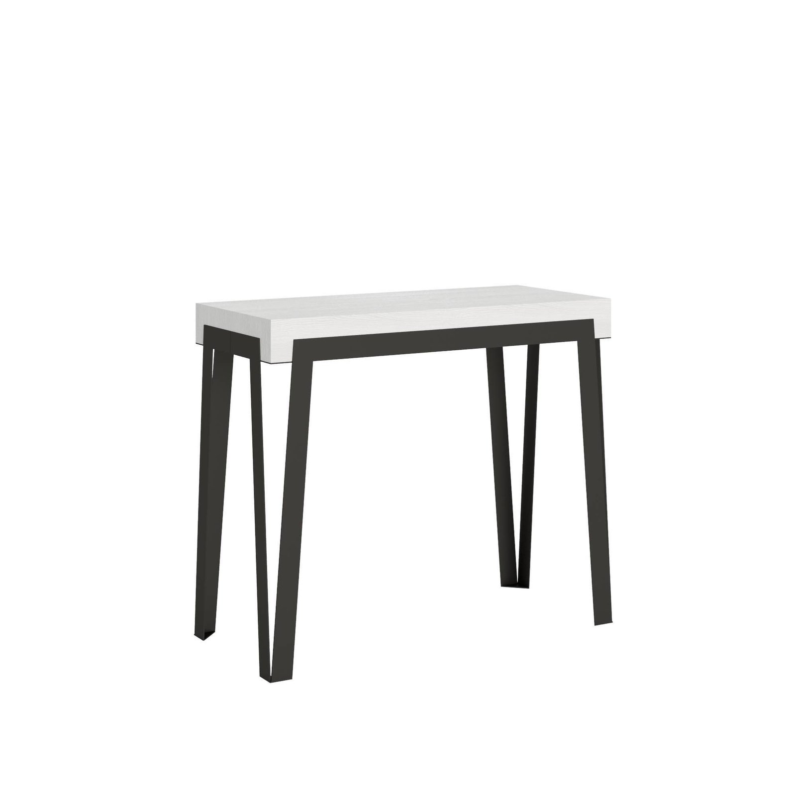 Consolle allungabile - RIO Dimensioni: 90x40/300, Colore: Bianco Frassino, Telaio: Antracite