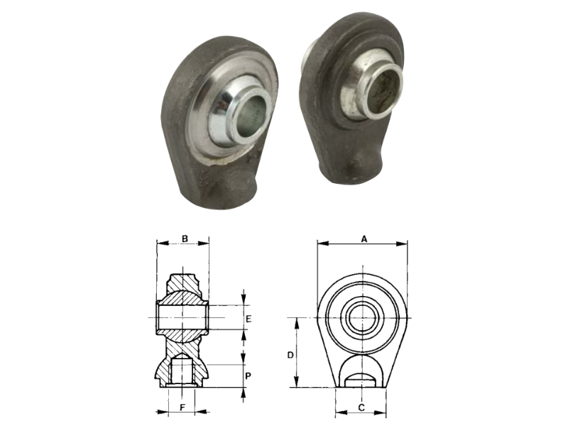 Image of Supporti C40 bonificati e sabbiati con rotula sferica per cilindri - 50416