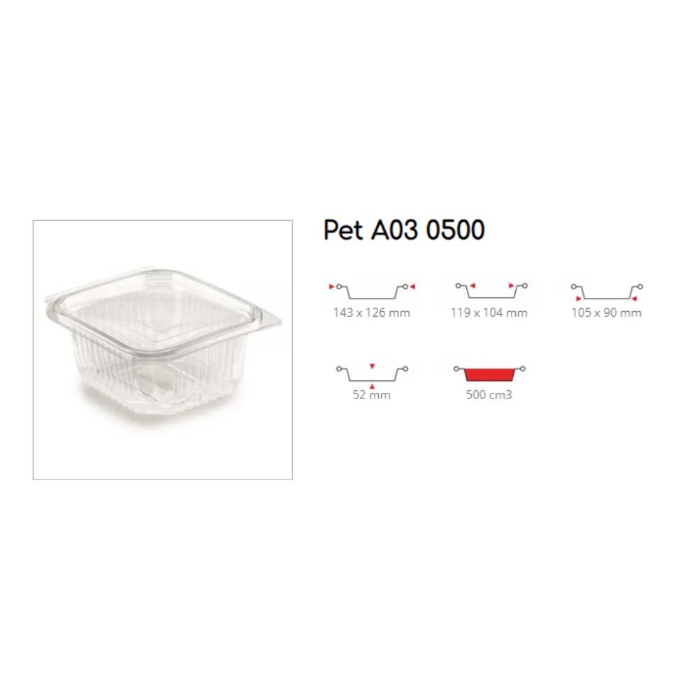 VASCHETTE RETTANGOLARI CON COPERCHIO IN PET - PZ. 100 - Foto 6 di 6