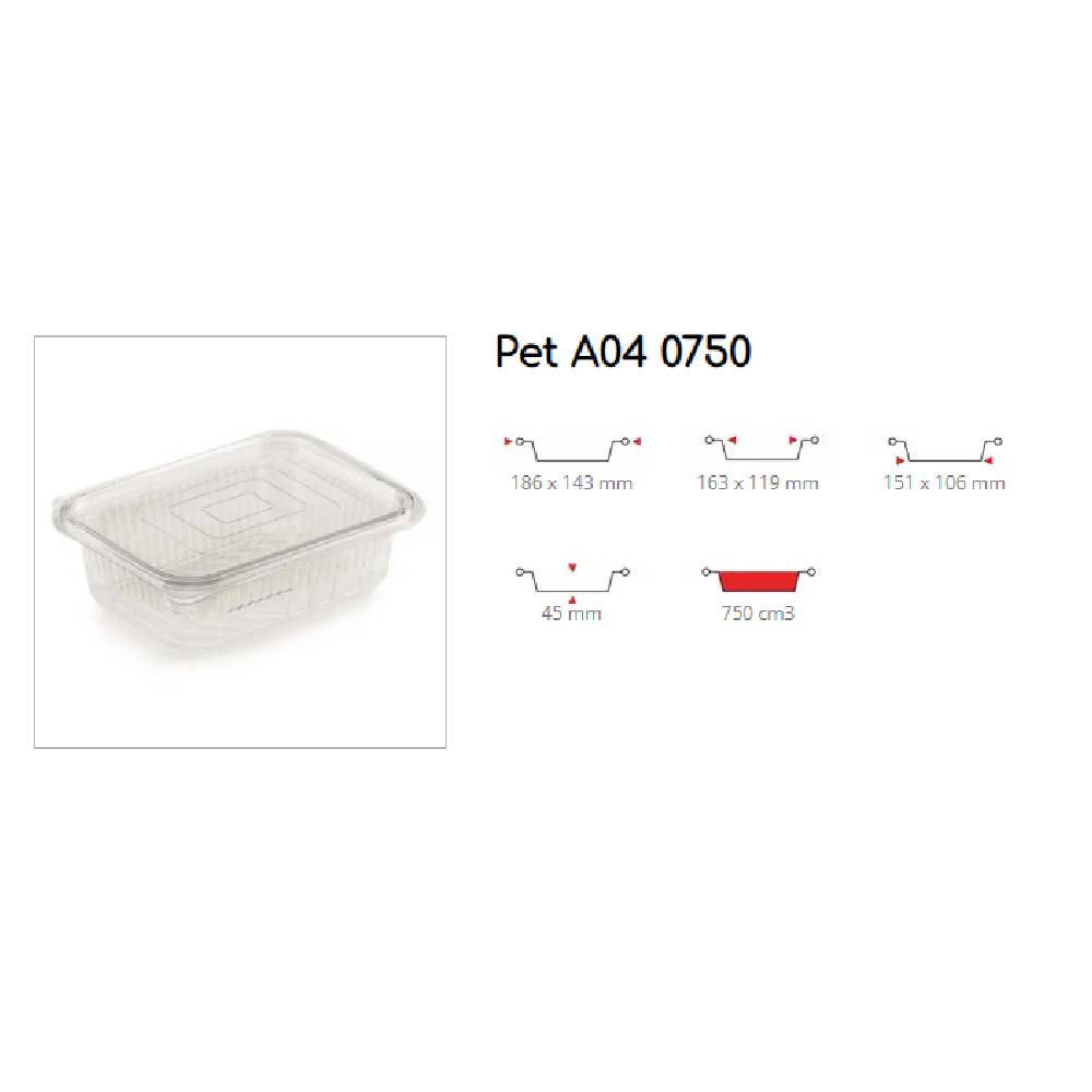 VASCHETTE RETTANGOLARI CON COPERCHIO IN PET - PZ. 100 - Foto 4 di 6