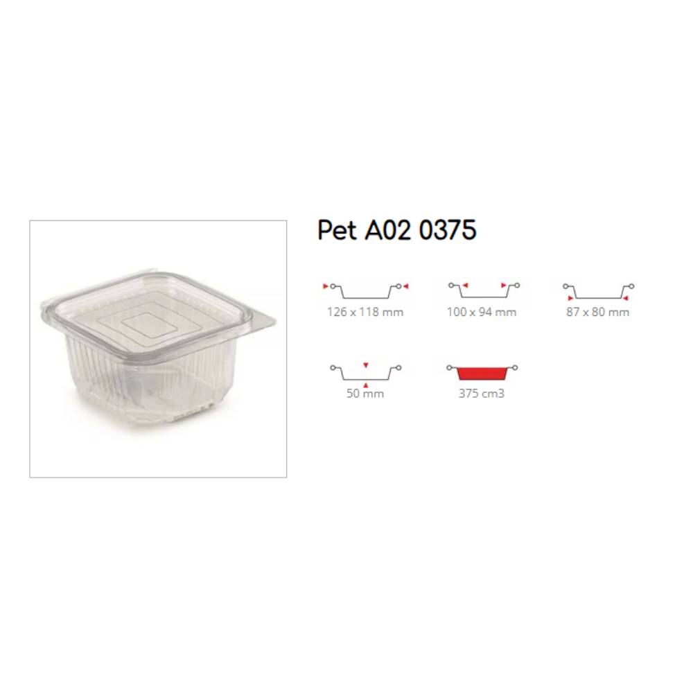 VASCHETTE RETTANGOLARI CON COPERCHIO IN PET - PZ. 100 - Foto 5 di 6