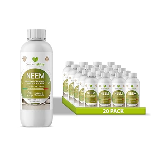 SYMBIOETHICAL - NEEM, 1Lt x 12pz, Emulsione Idrosolubile a Base di Olio di Neem per Piante, Concentrato a Uso Botanico, 100% Vegetale, Made in Italy