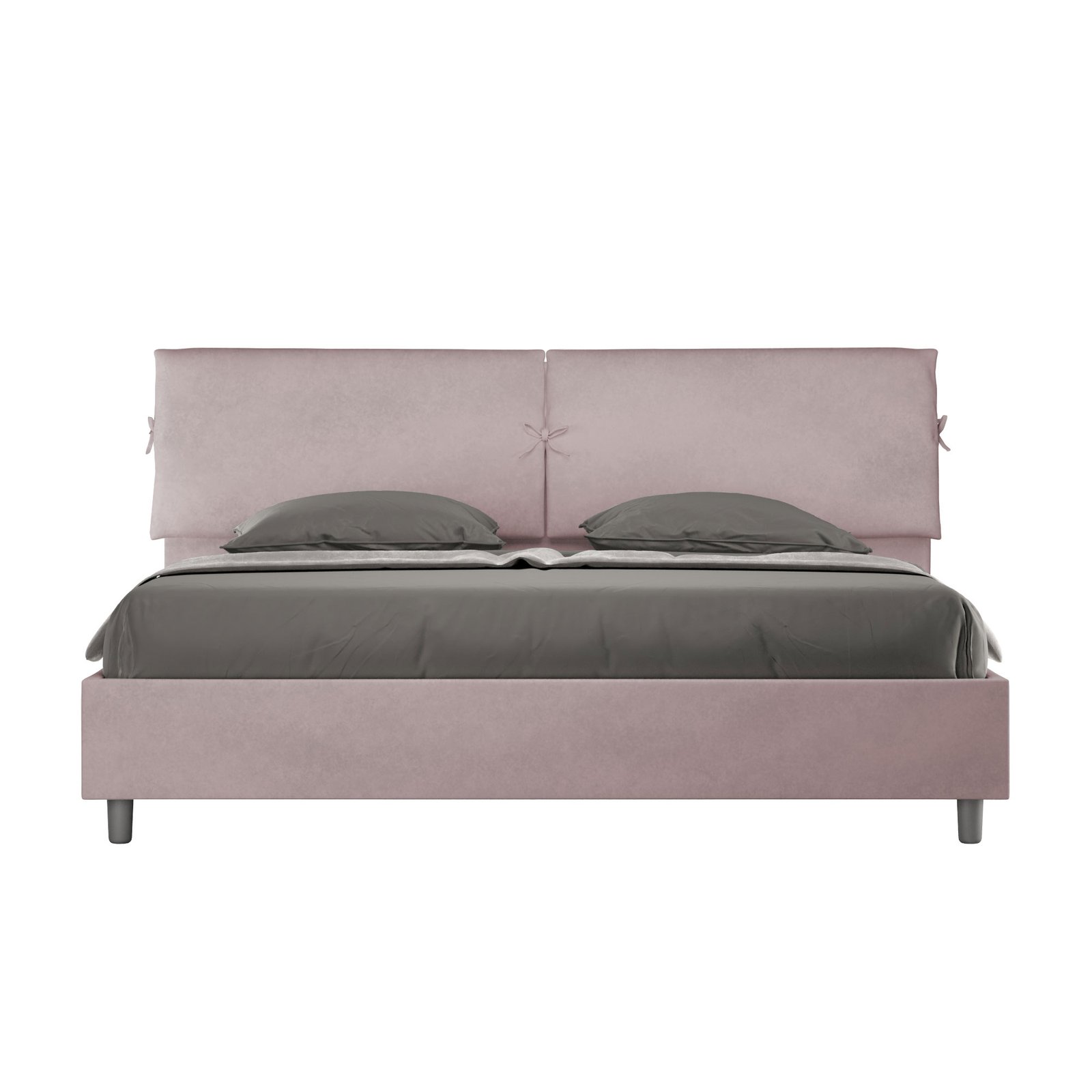 Letto Matrimoniale King size rivestito in Microfibra - MADOS Dimensione Rete: 200x210, Colore: Glicine, Tipologia Letto: Con Rete e Contenitore
