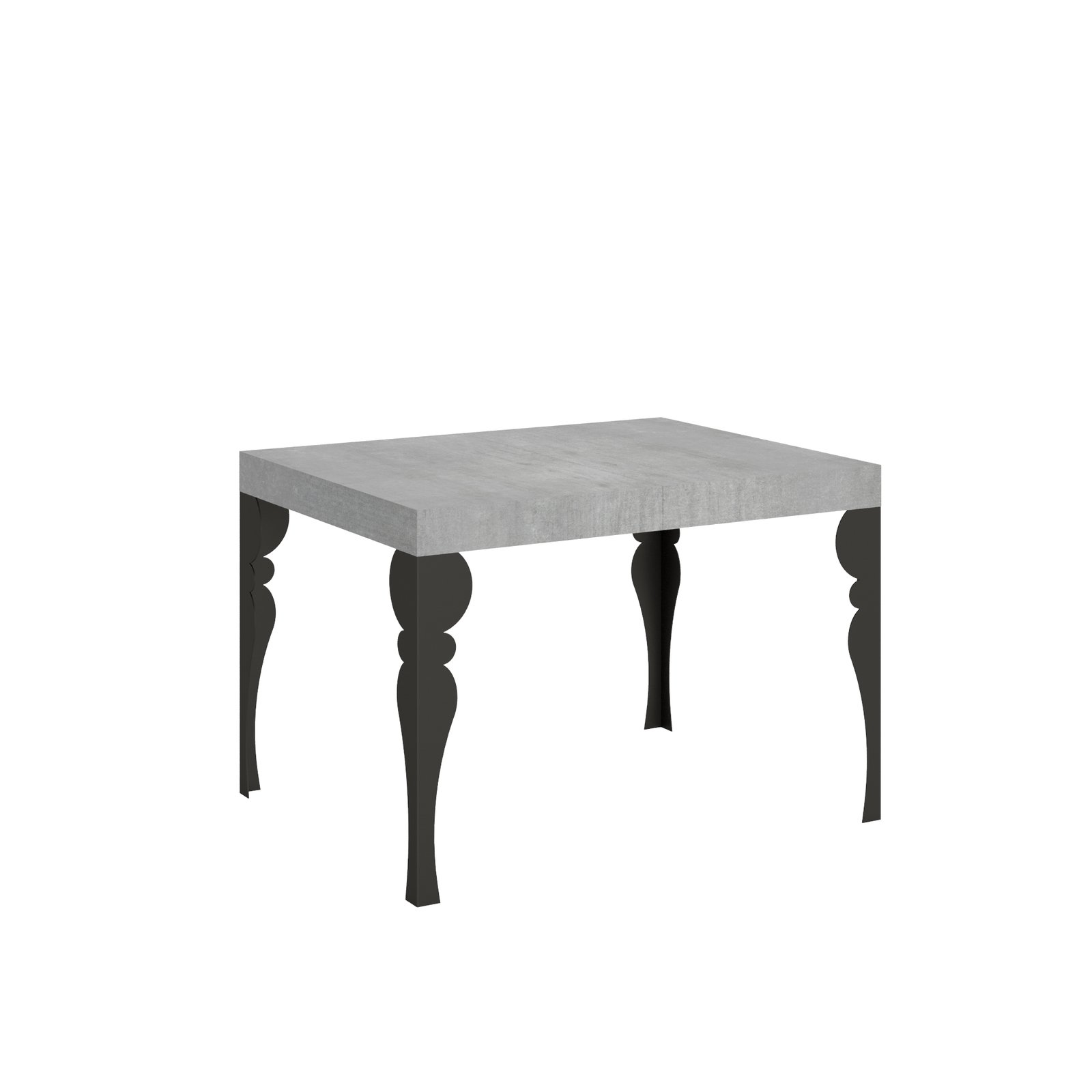 Consolle allungabile - PAXON Dimensioni: 80x120/204, Bordo: In tinta, Colore: Cemento