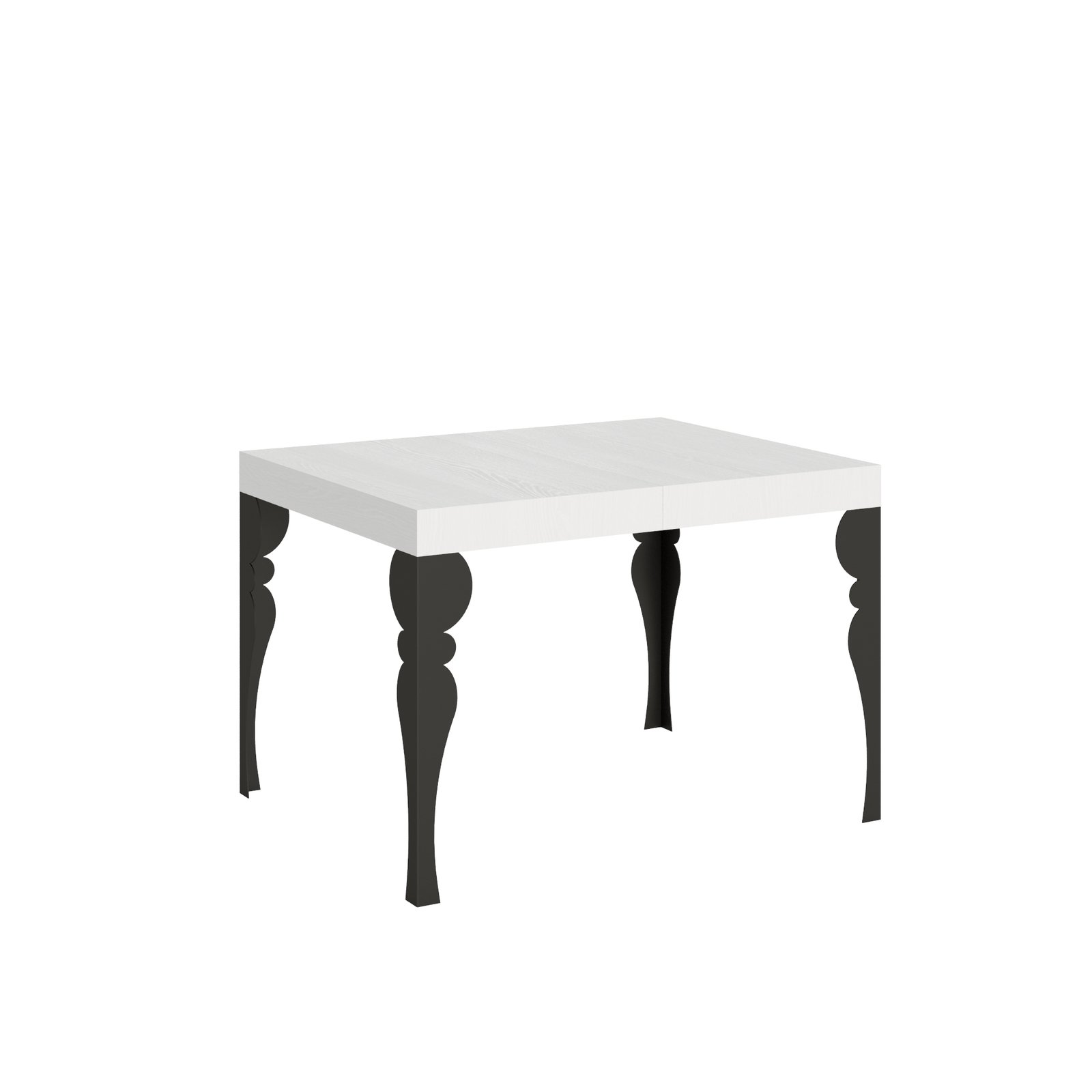 Consolle allungabile - PAXON Dimensioni: 80x120/204, Bordo: In tinta, Colore: Bianco Frassino