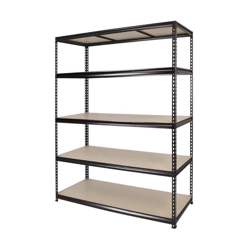 Scaffale 5 Ripiani Regolabile Moduli Acciaio Legno Garage Grande Portata 180 kg