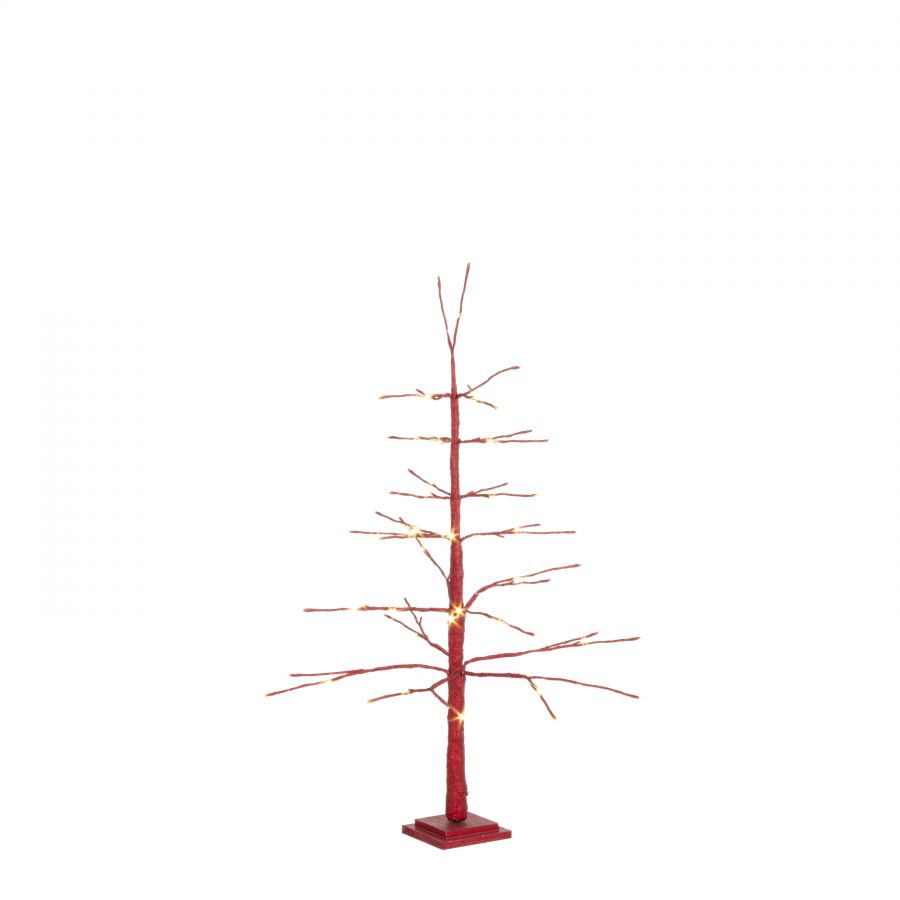 Albero con luci glad rosso h 120 114 led classic ip20 da interno