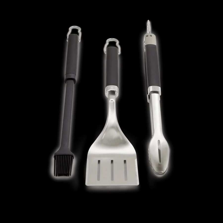 Image of Kit 3 accessori premium pinza paletta e pennello weber per barbecue