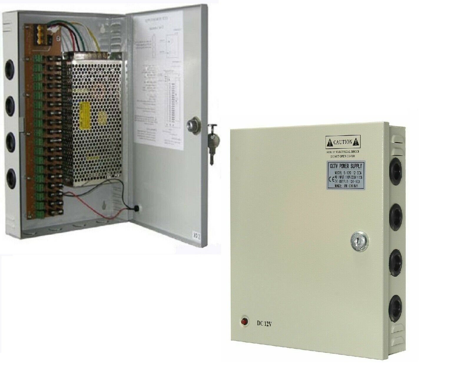 Image of RACK BOX ALIMENTATORE 18 USCITE CANALI STABILIZZATO TELECAMERA CCTV CENTRALINA