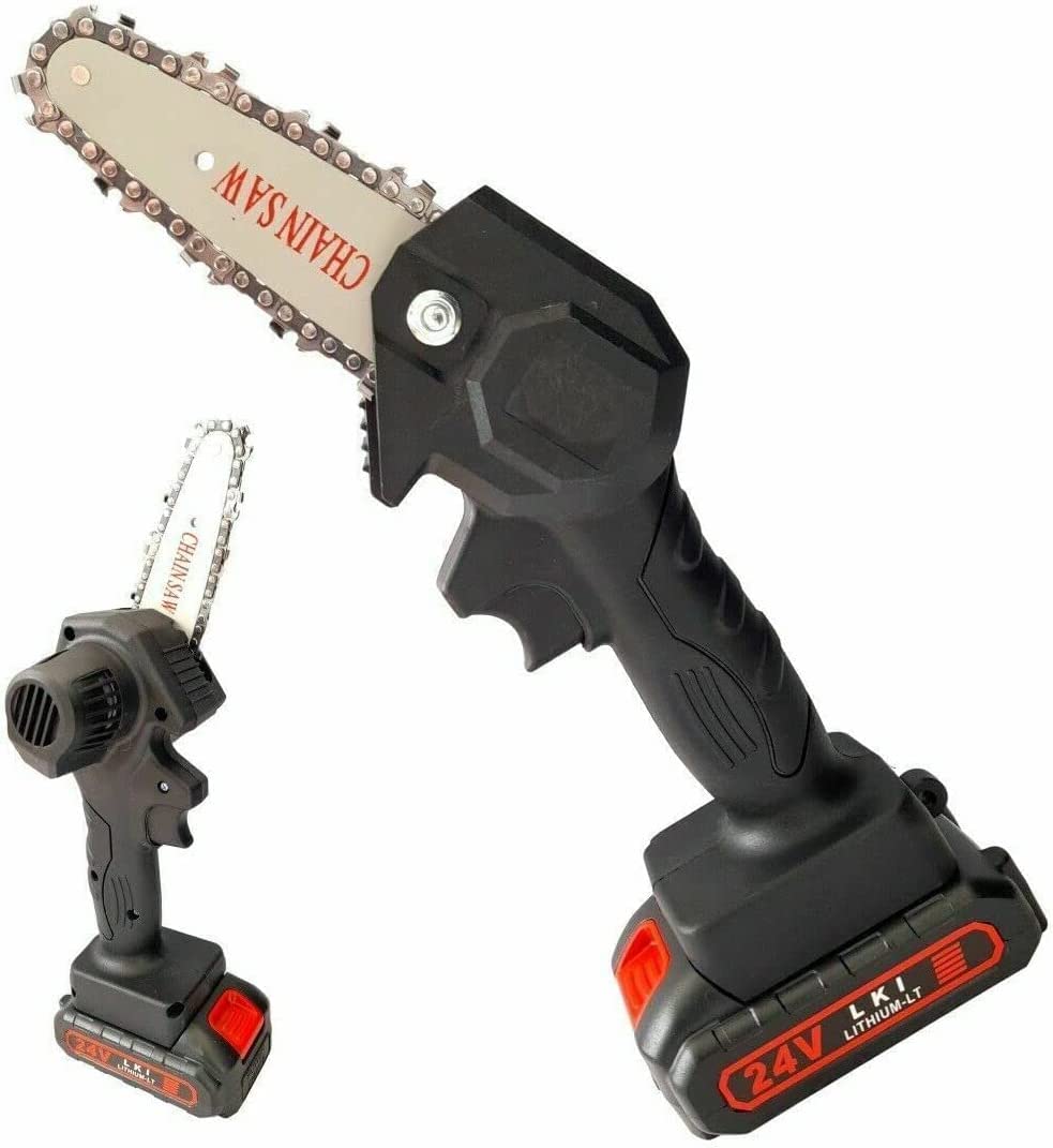 Image of Motosega a batteria 4 Pollici Portatile 24V con una batteria inclusa Mini elettrosega tagliarami