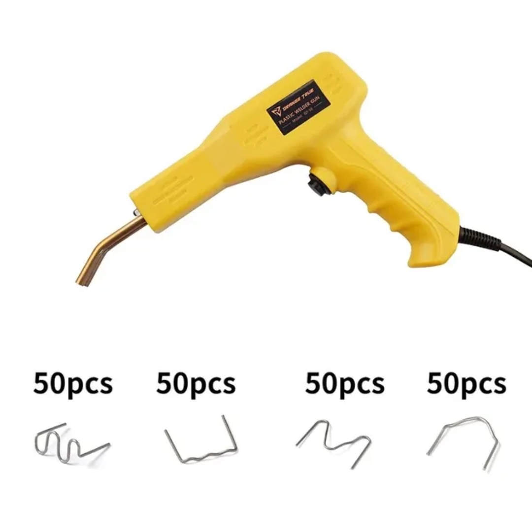Image of Saldatrice Plastica Calda 50W Kit Riparazione Paraurti Auto Con 200 Graffette