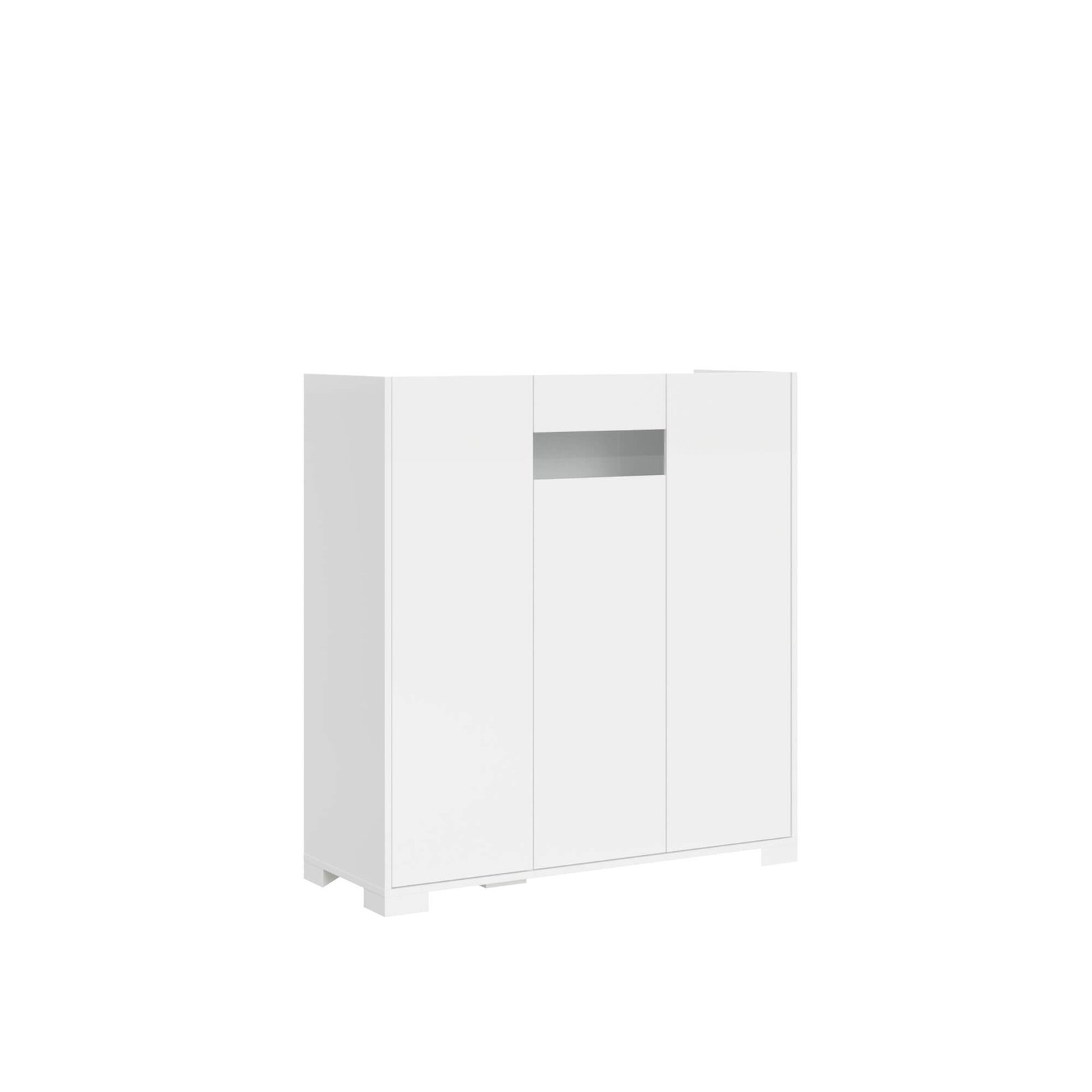 Credenza alta 3 ante 100x35x110 cm - RIFLESSO Dimensioni: L.103 P.35 H.110 cm, Colore: Bianco Lucido