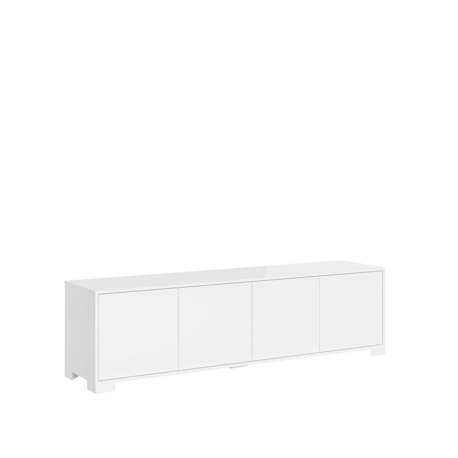 Image of Porta TV 4 ante 172x40x48 cm - LUMINA Colore: Bianco Lucido, Dimensioni: L.172 P.40 H.48 cm