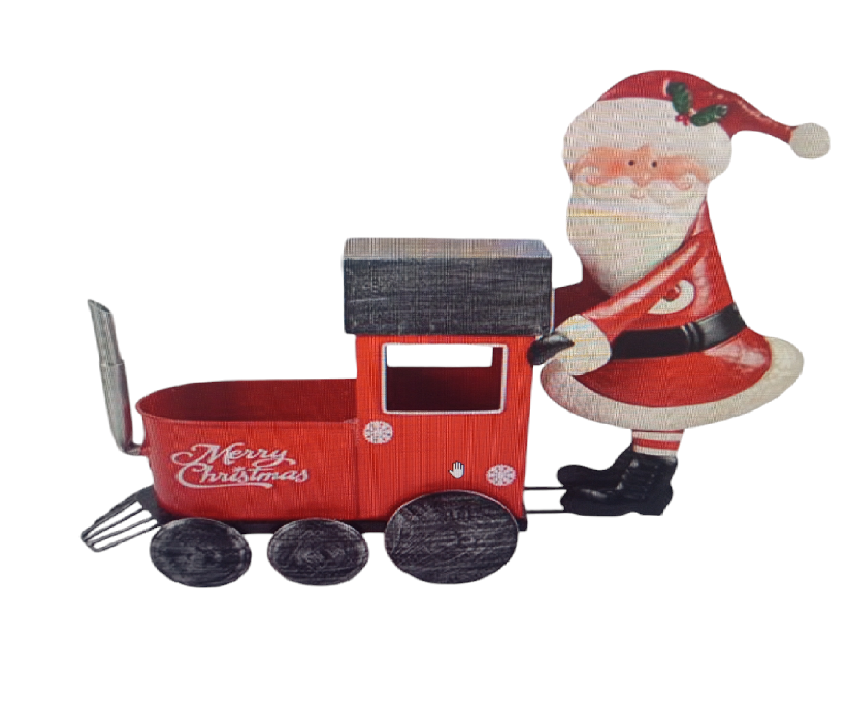 Trenino di Babbo Natale rosso  in Latta Lungo cm 47 Porta Doni ai Bambini