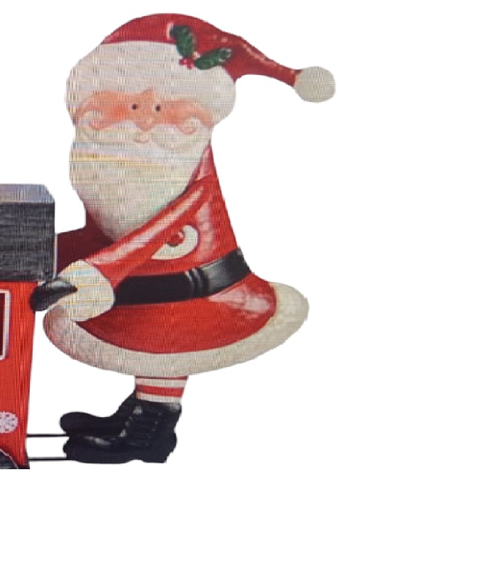 Trenino di Babbo Natale rosso  in Latta Lungo cm 47 Porta Doni ai Bambini