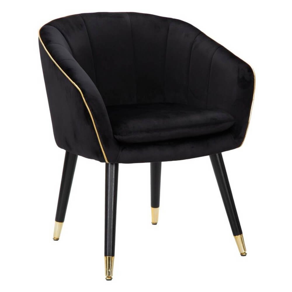 Poltrona Crema Dorato cm 62X58X78 - PARIS Colore: Nero