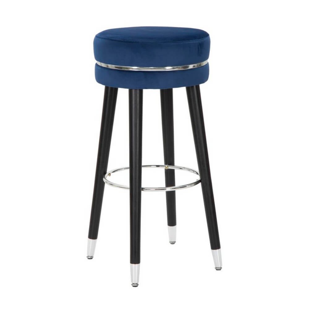 Sgabello Bar Grigio Silver cm diam 35X74 - PARIS Colore: Blu
