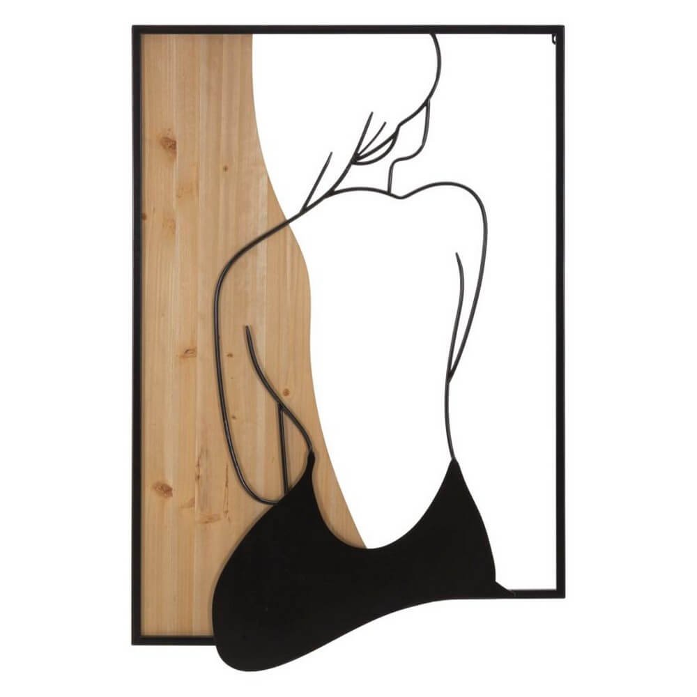 Image of Decorazione Parete Muro Bellezza Ferro e Legno cm 60X2X90 - BEAUTY