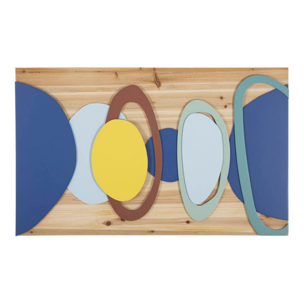 Image of Decorazione Parete Muro Legno Colorato cm 80X2,5X50 - WOODOLOR
