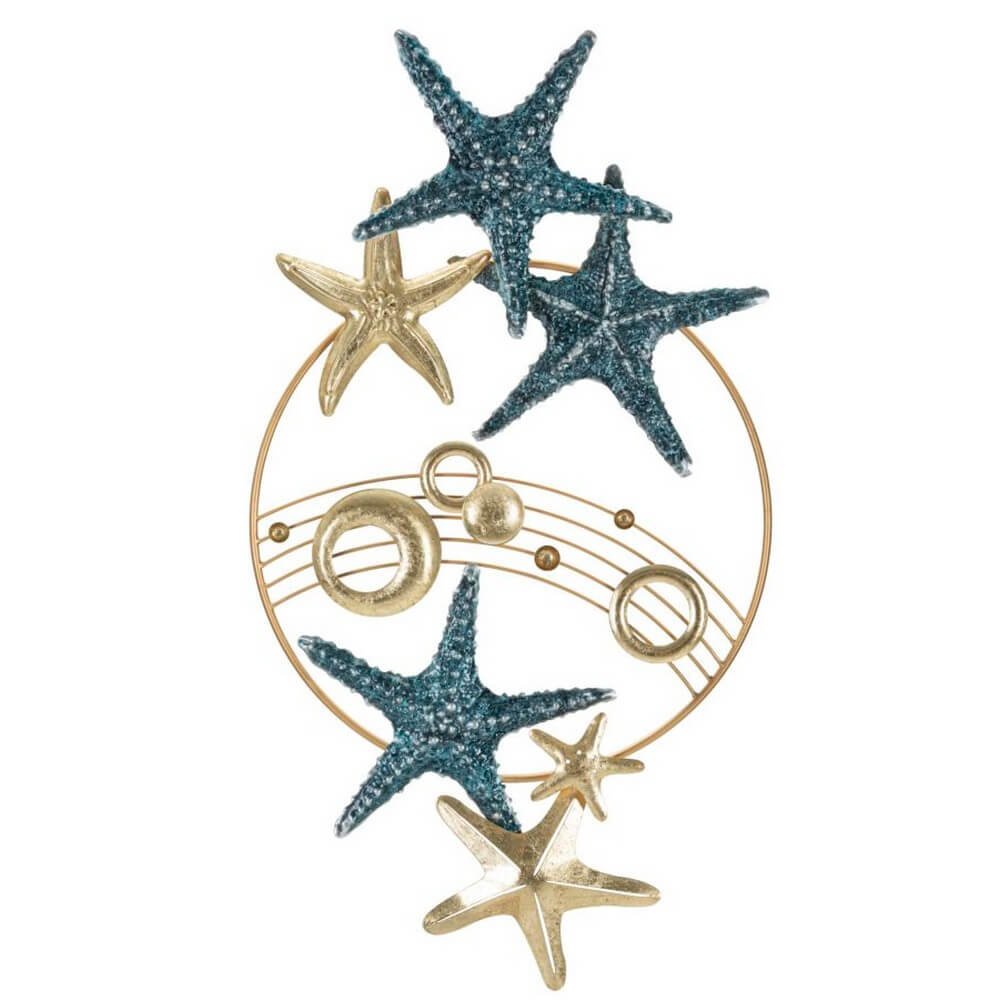 Image of Decorazione Parete Ferro Stella del Mare cm 90,8X3,8X50,2 - SEA STAR