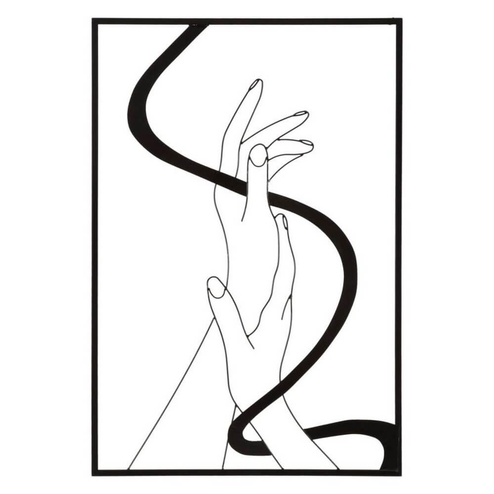 Image of Decorazione Parete Ferro Mani cm 60X90 - HANDS