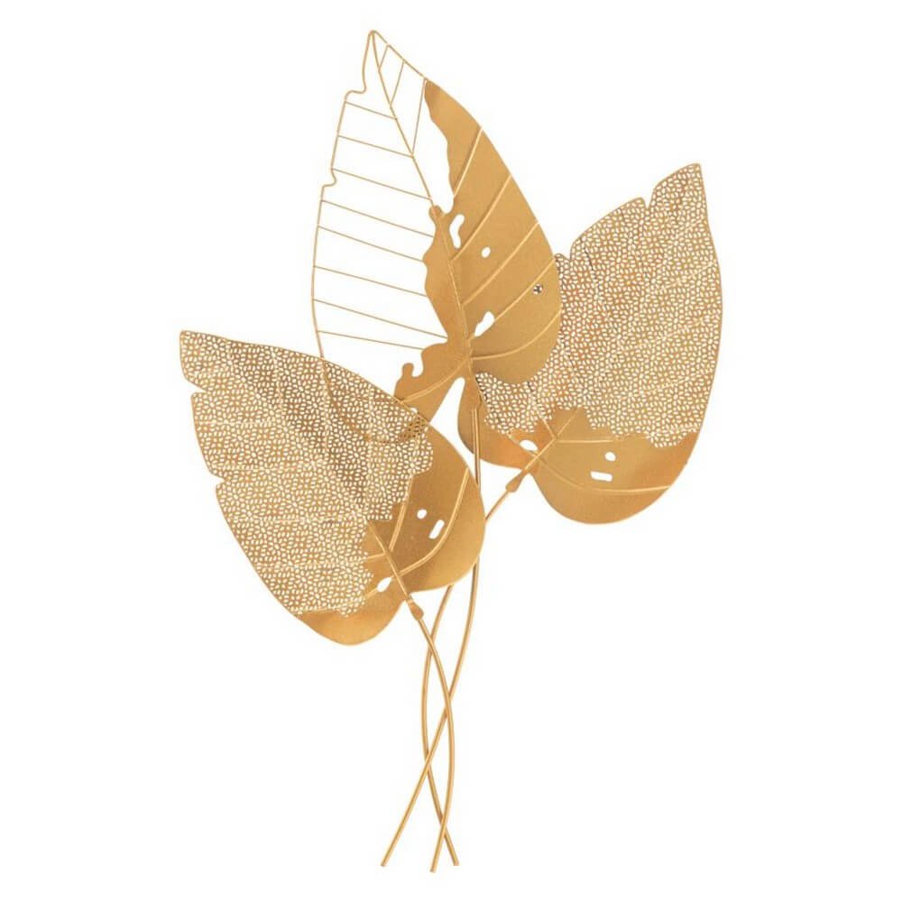 Image of Decorazione Parete Ferro Foglia d&#39;Oro cm 53X84,5 - AUTUMN LEAF GOLD