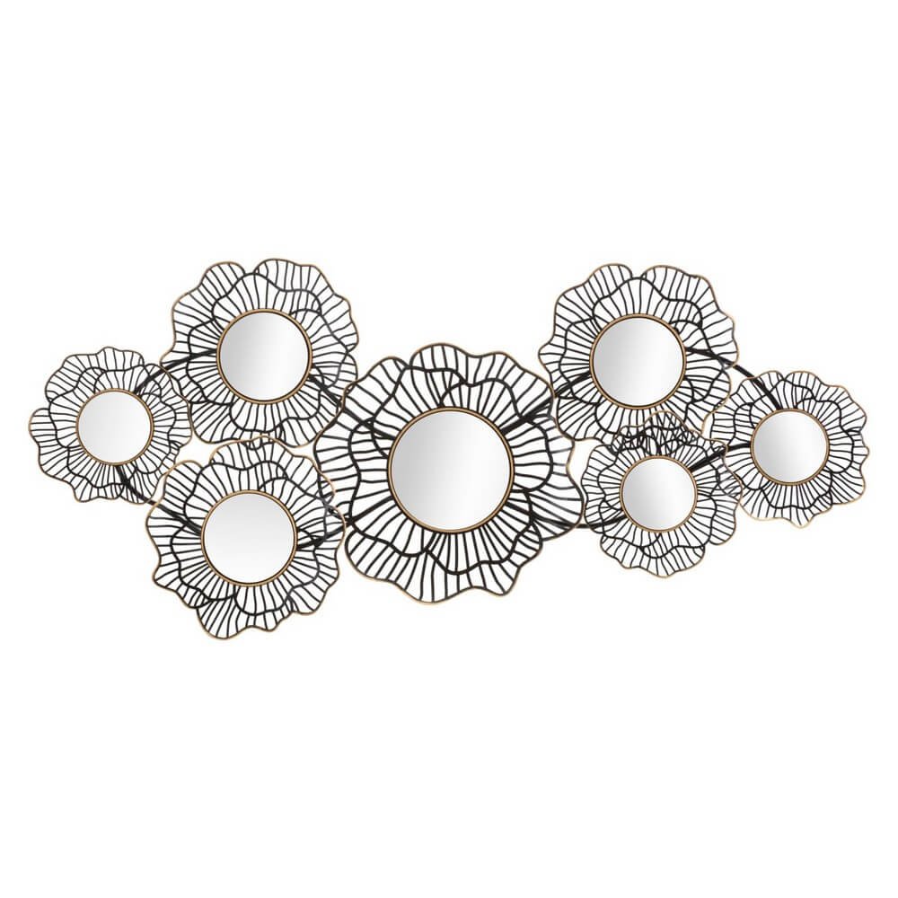 Image of Decorazione Parete Ferro Specchiata cm 121X56 - OSAKA