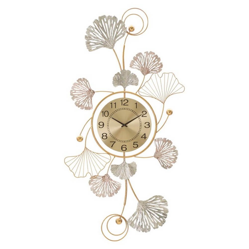 Image of Decorazione Parete Ferro con Orologio cm 52,5X102 - LEAVY