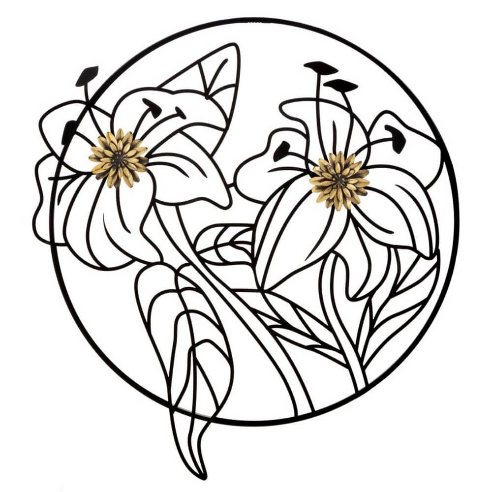 Image of Decorazione Parete Ferro Floreale cm 63X69 - SIMPLY FLOTIS