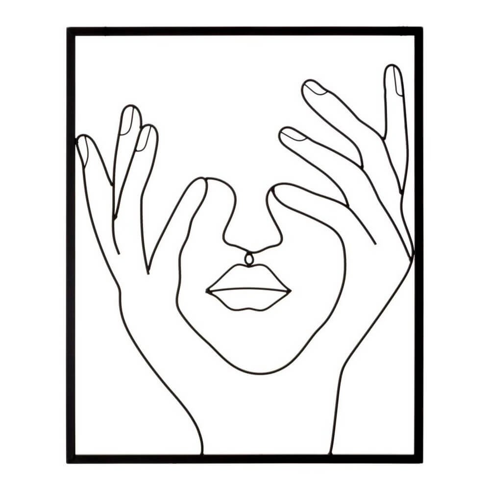 Image of Decorazione Parete Ferro Viso Semplice cm 50,5X61 - SIMPLY FACE