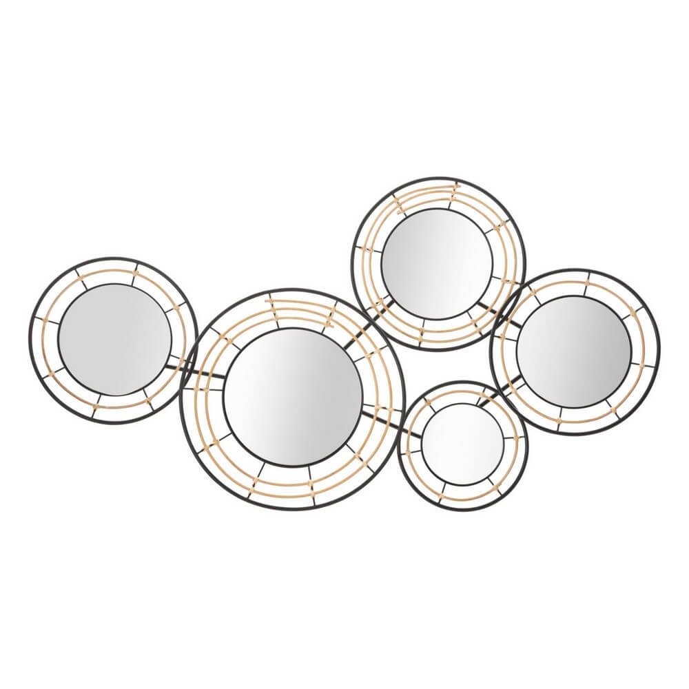 Image of Decorazione Parete Ferro con Specchi cm 111X59 - OPORTO