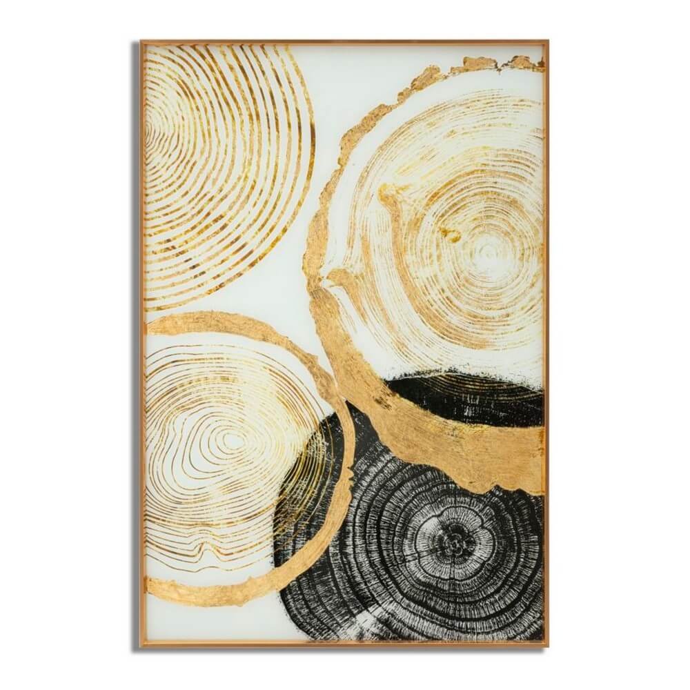 Image of Decorazione Parete Ferro Fiori Oro cm 50X5X50 - WOODY