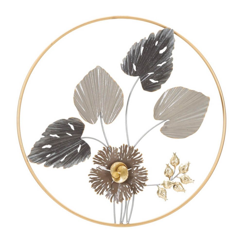 Image of Decorazione Parete Ferro Fiore Semplice cm 45,5X3,5 - ROD