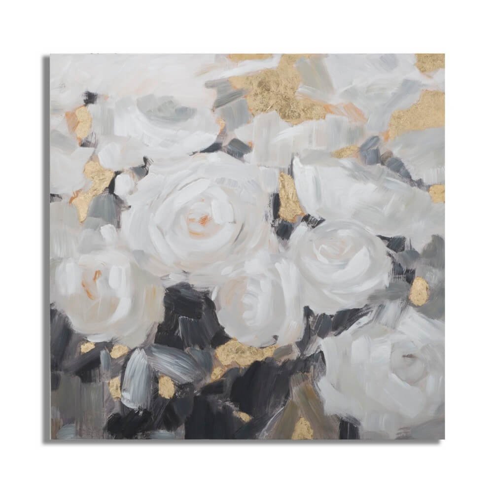 Image of Dipinto su tela fiore delicato cm 100X3,7X80 - WHITE FLOWER