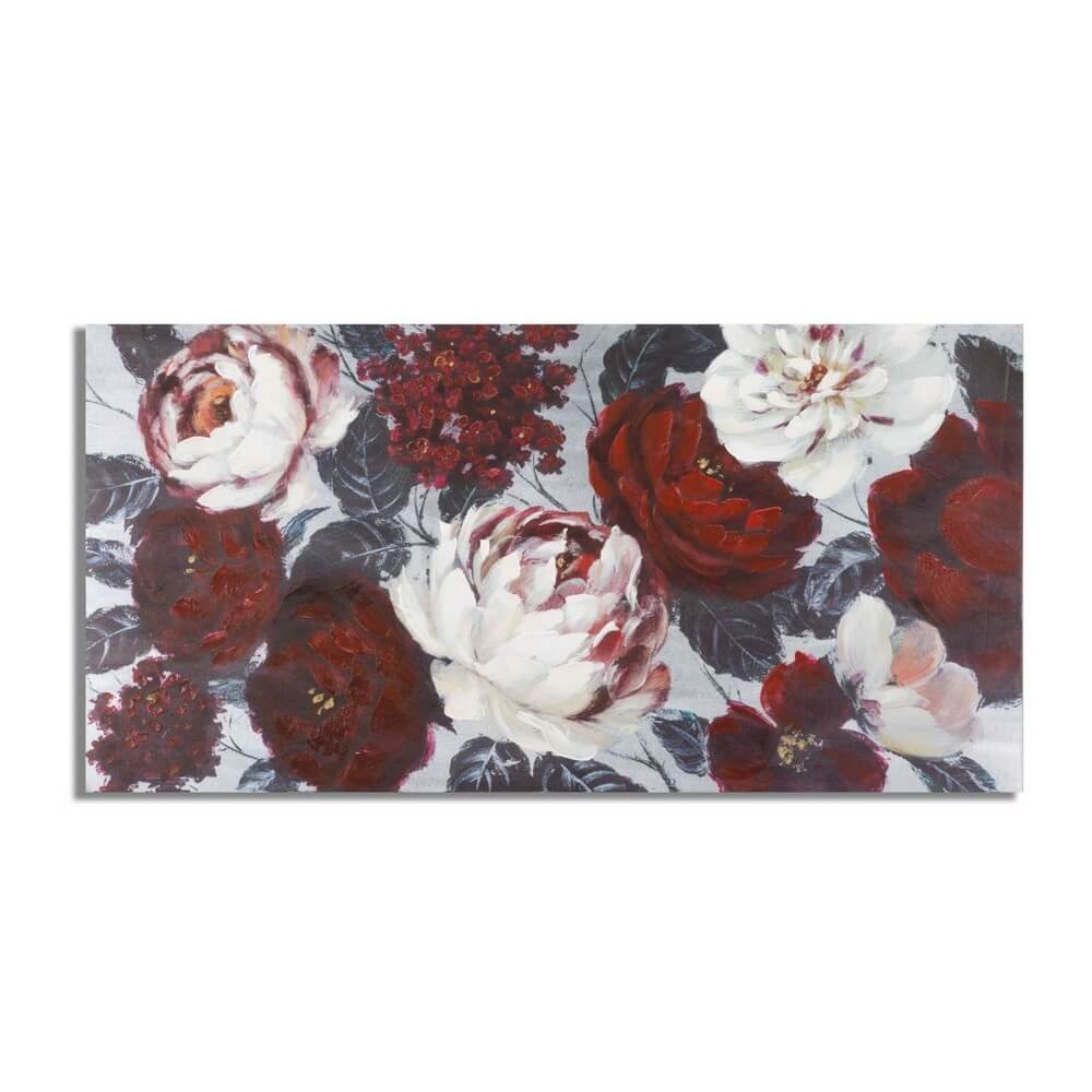 Image of Dipinto su tela fiore rosso cm 120X3,7X60 - DARKBACK FLOWER