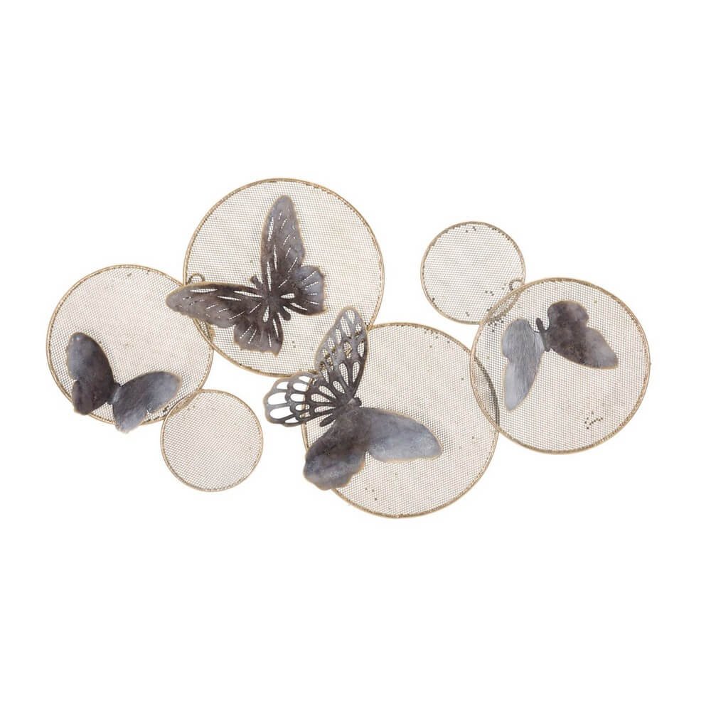 Image of Decorazione parete ferro farfalle cm 66X5X38 - BUTTERFLY DARK