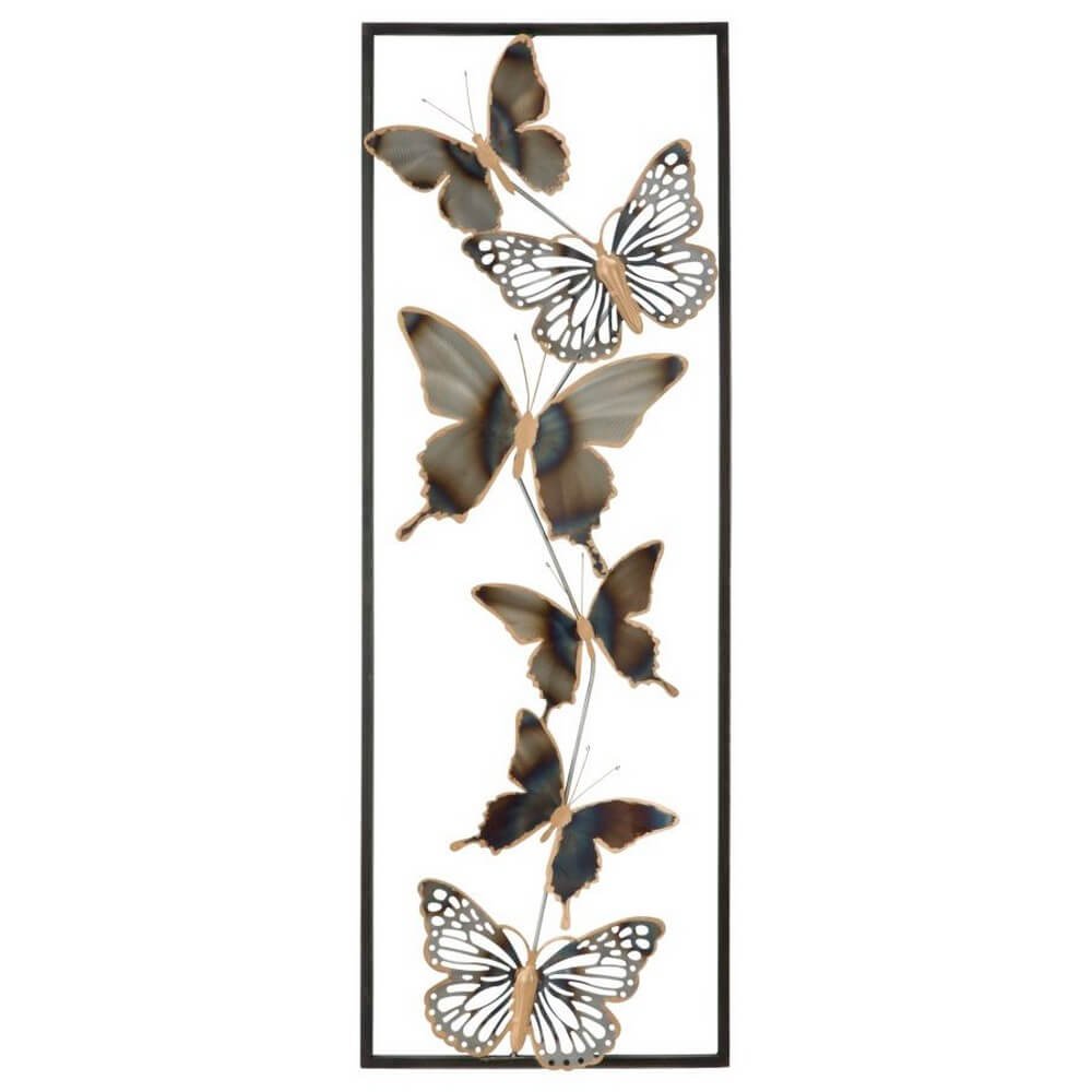 Image of Decorazione parete ferro farfalle cm 31X2,5X90 - CACTUSORNICE