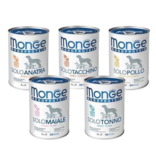 Monge cibo in scatola umido monoproteico per cani 400gr - pacco da 24 lattine flavor: TONNO, size: 400gr