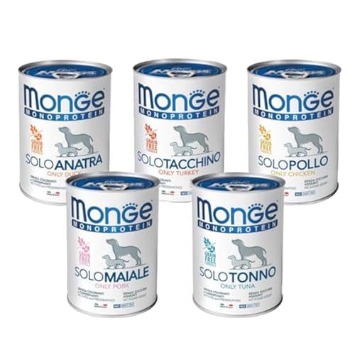 Monge cibo in scatola umido monoproteico per cani 400gr - pacco da 24 lattine flavor: Coniglio Mela, size: 400gr