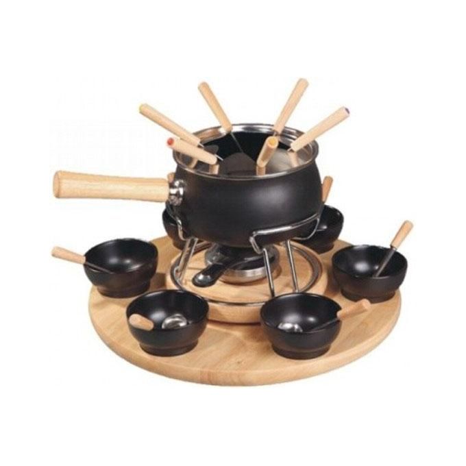 Eva Fonduta Smaltata Nera Opaca Set Pezzi 25