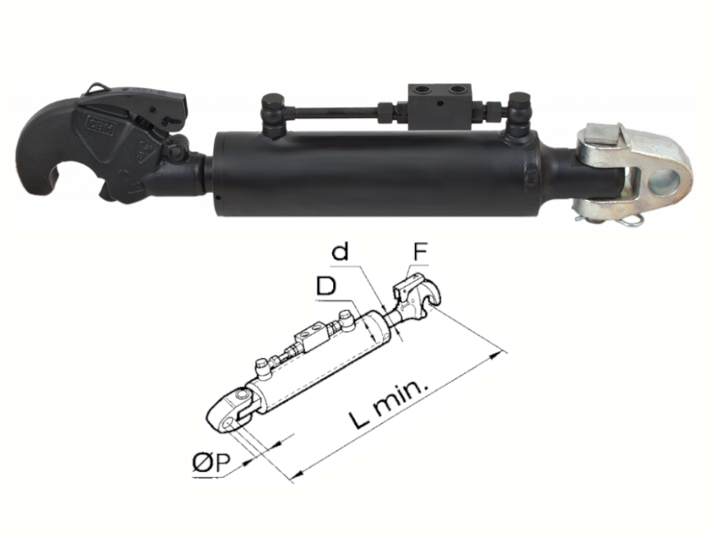 Image of Braccio 3 punto idraulico Cermag per trattori CASE IH lunghezza 570-760 mm - 50743