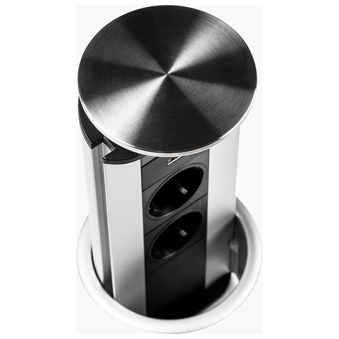 EVOline Port prolunghe e multiple 3 m 3 presa(e) AC Interno Nero, Acciaio inossidabile