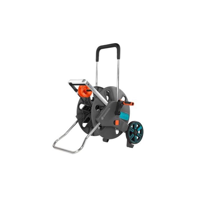 Gardena AquaRoll L Easy Carrello avvolgitubo Manuale Nero, Blu, Arancione