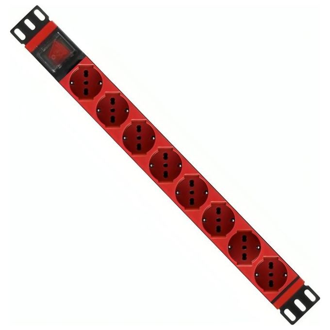 WP WPN-PDU-G01-08/R unità di distribuzione dell'energia (PDU) 8 presa(e) AC 1U Rosso