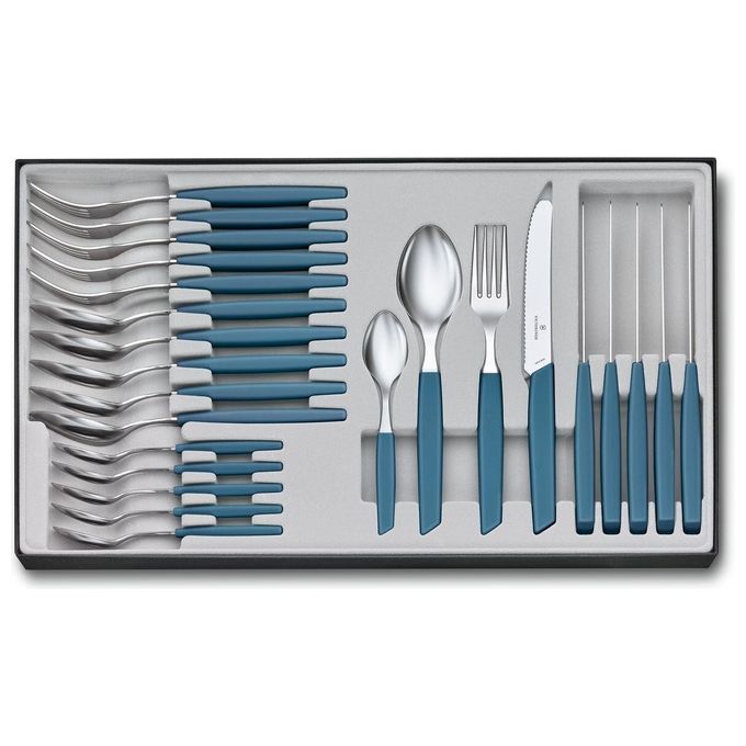 Victorinox Swiss Modern set di posate 24 pz Blu