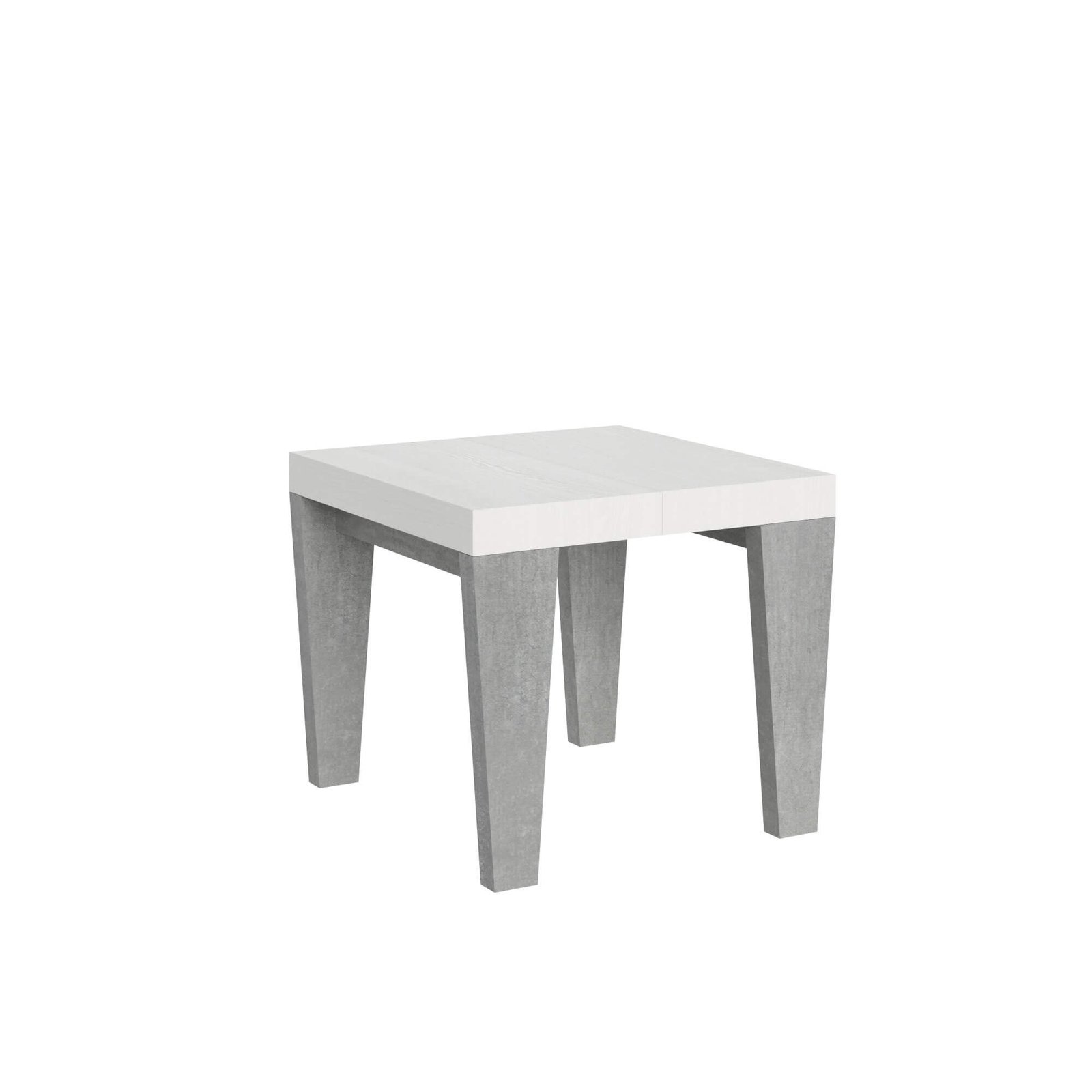Tavolo da pranzo Allungabile - SPIMBO MIX Colore: Bianco Frassino-Cemento, Dimensioni: 90x90/246