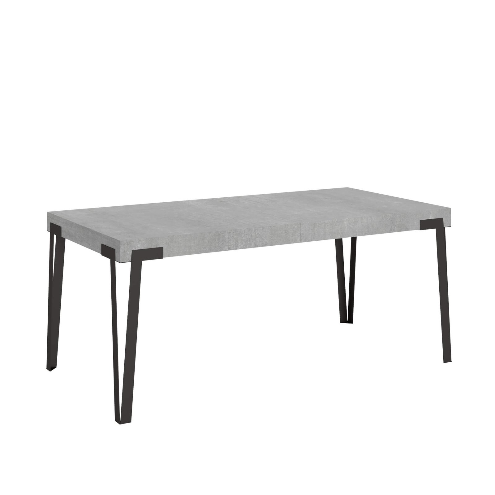 Tavolo da pranzo Allungabile - RIO Telaio: Antracite, Colore: Cemento, Dimensioni: 90x200/304