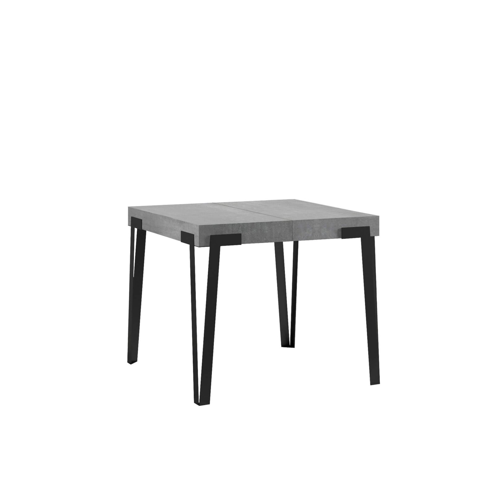 Tavolo da pranzo Allungabile - RIO Telaio: Antracite, Dimensioni: 90x90/246, Colore: Cemento