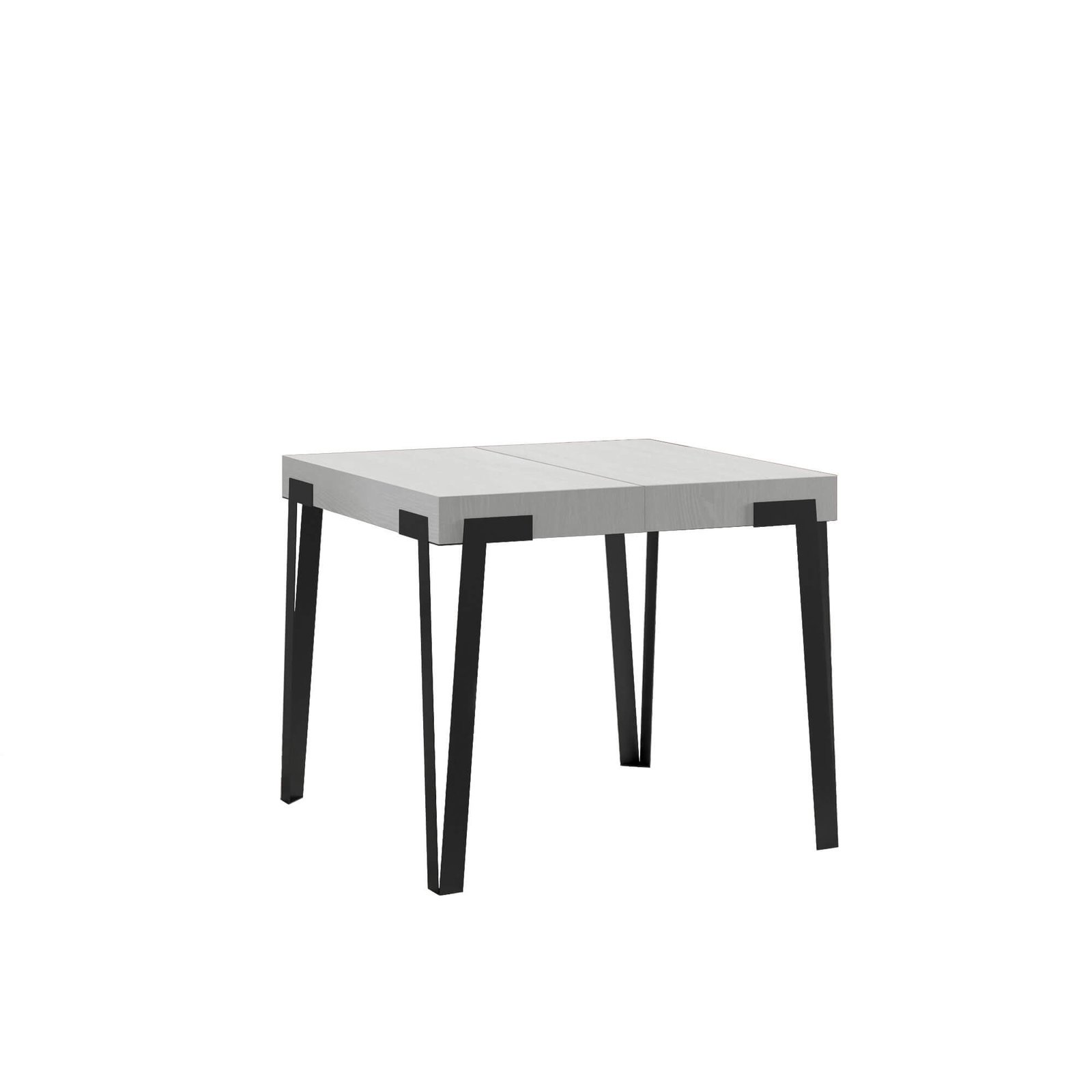 Tavolo da pranzo Allungabile - RIO Telaio: Antracite, Dimensioni: 90x90/246, Colore: Bianco Frassino