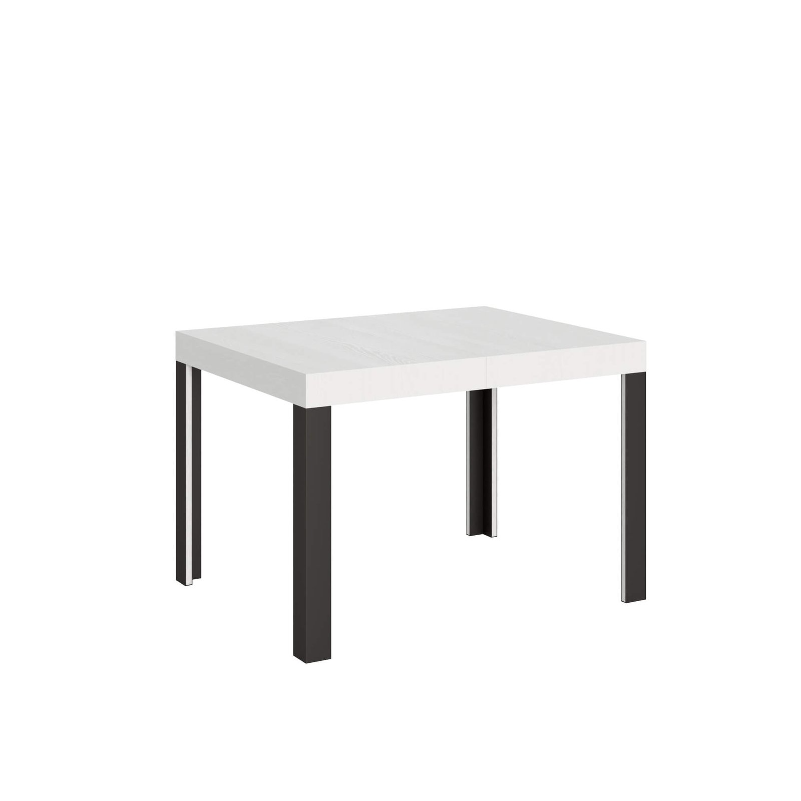 Tavolo da pranzo Allungabile - LINEA Dimensioni: 70x110/194, Bordo: In tinta, Colore: Bianco Frassino